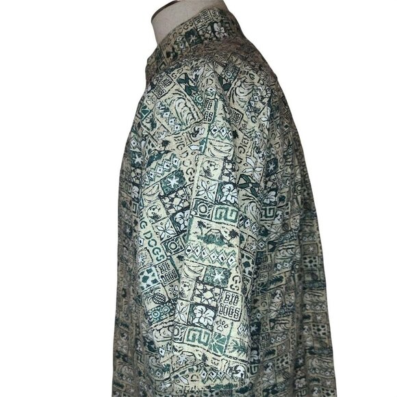 Big Dogs cotton Hawaiian Casual Button Up Shirt Men's large 100% cotton - Picture 5 of 6